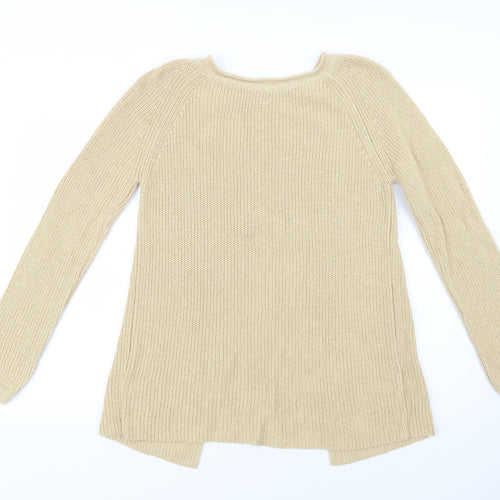 NEXT Womens Beige Crew Neck  Cotton Pullover Jumper Size 10