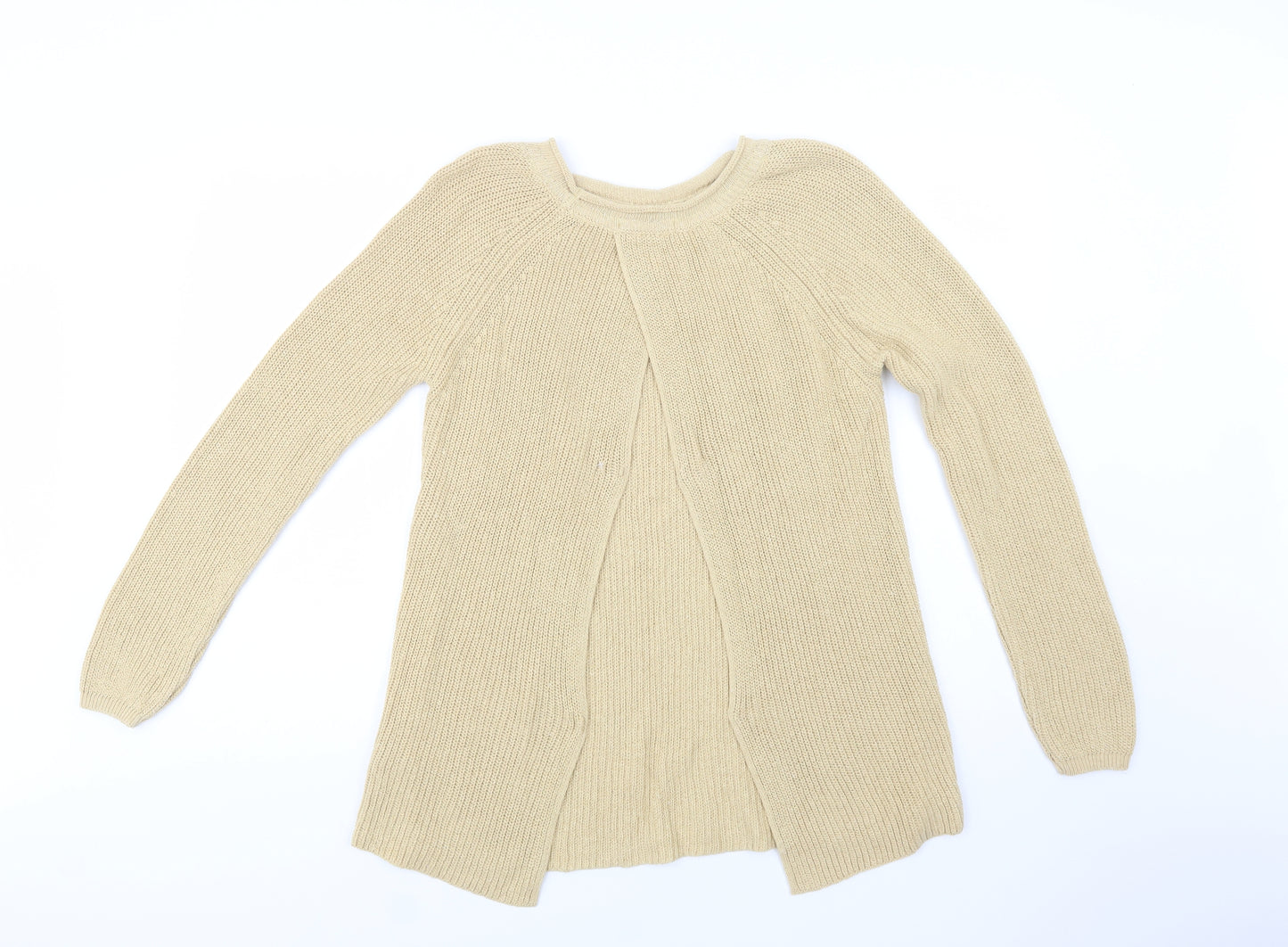 NEXT Womens Beige Crew Neck  Cotton Pullover Jumper Size 10