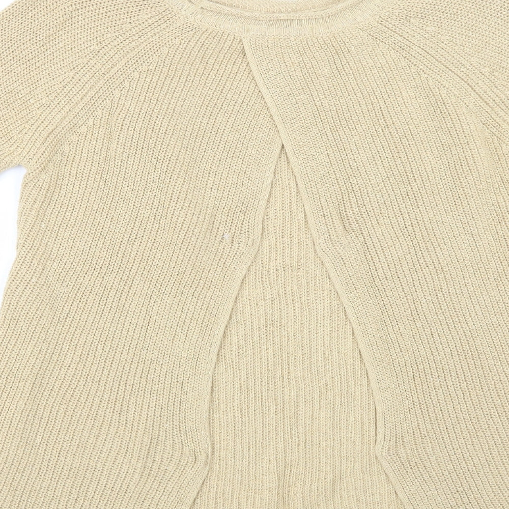 NEXT Womens Beige Crew Neck  Cotton Pullover Jumper Size 10