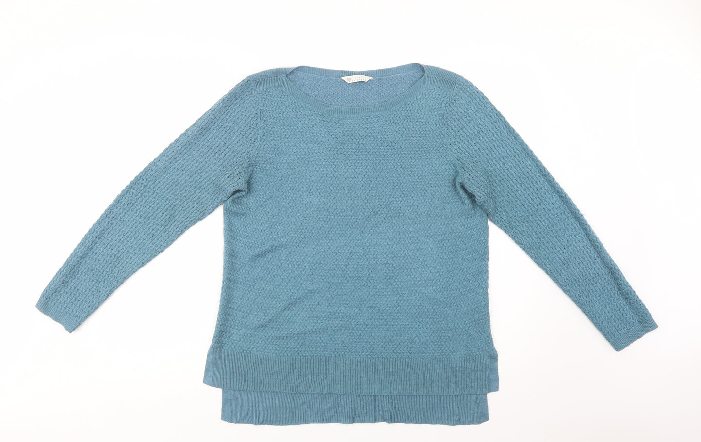 BHS Womens Blue Crew Neck  Acrylic Pullover Jumper Size 16