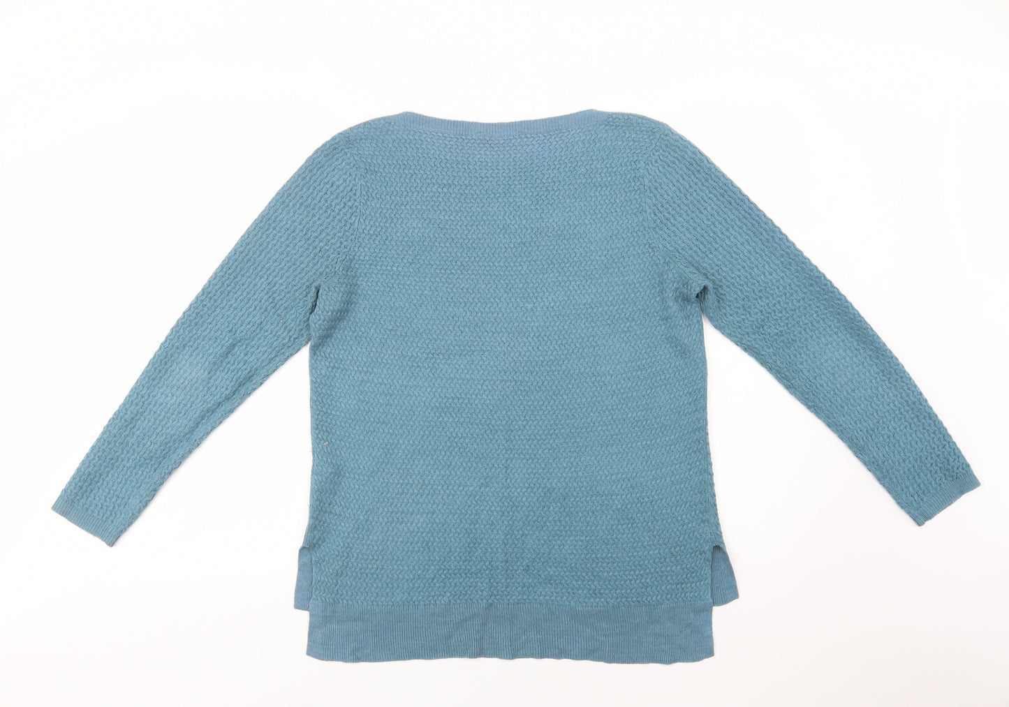BHS Womens Blue Crew Neck  Acrylic Pullover Jumper Size 16