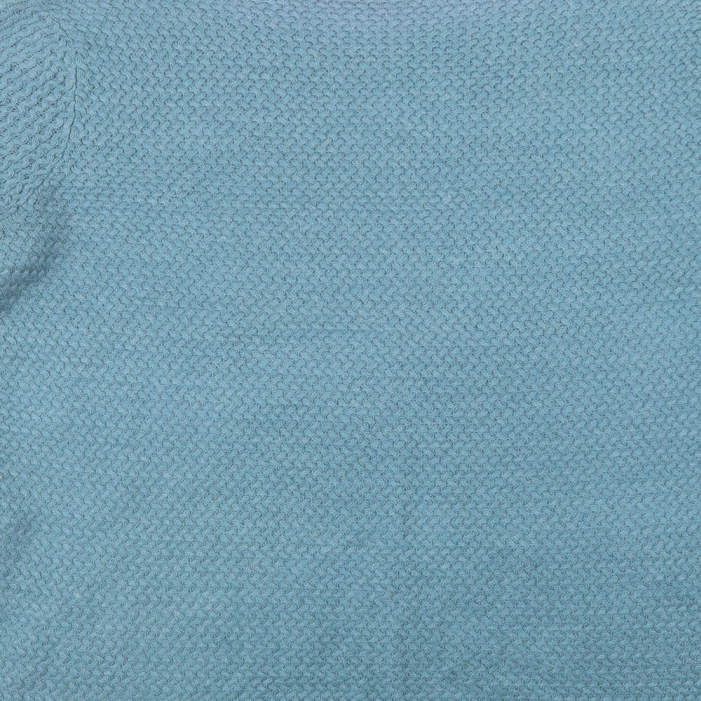 BHS Womens Blue Crew Neck  Acrylic Pullover Jumper Size 16