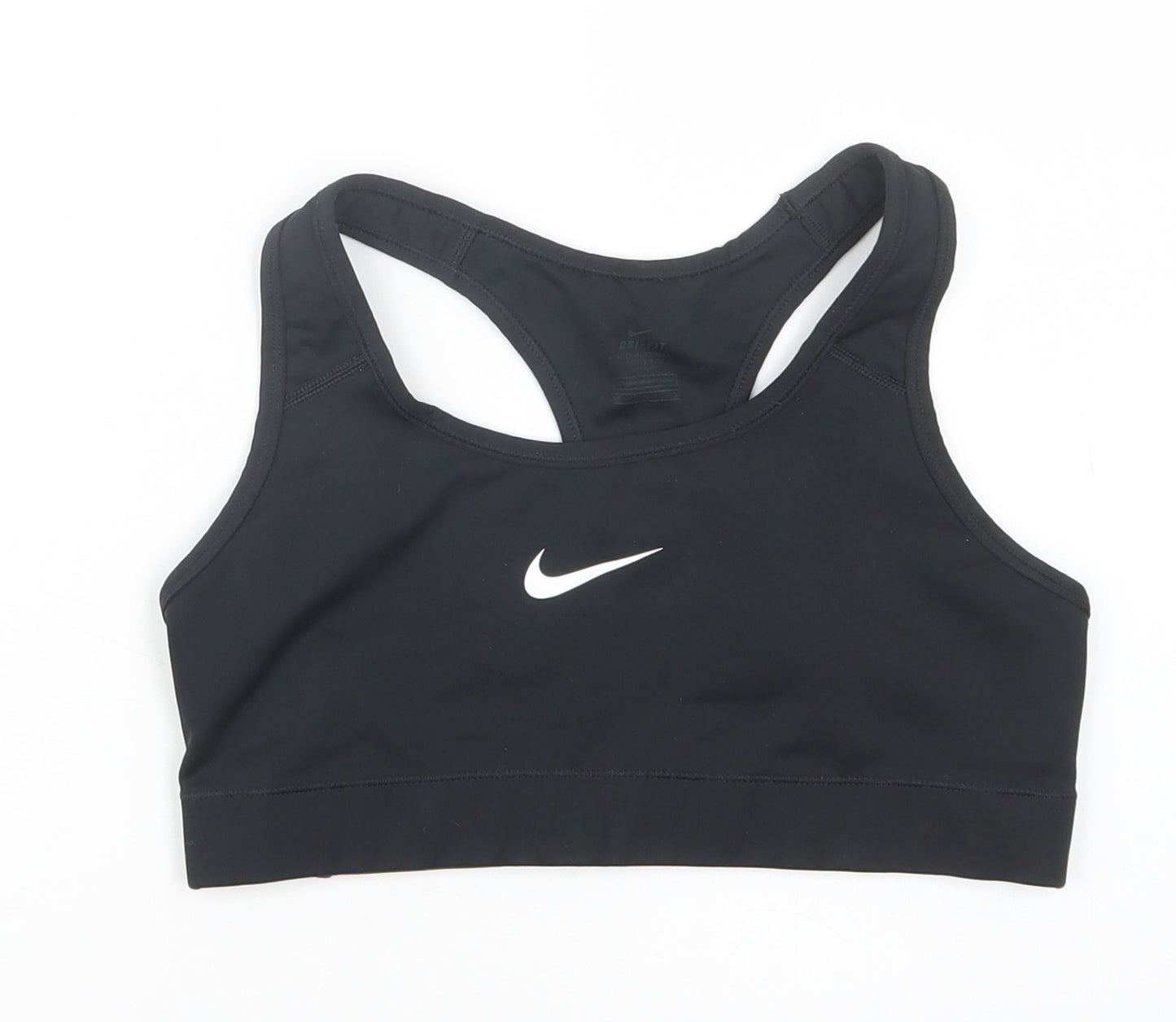 Nike Womens Black  Polyester Cropped Tank Size M Scoop Neck  - Sports Bra