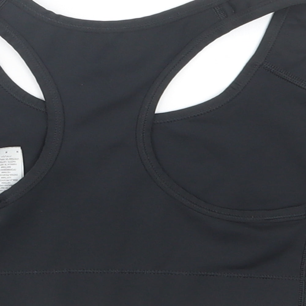 Nike Womens Black  Polyester Cropped Tank Size M Scoop Neck  - Sports Bra