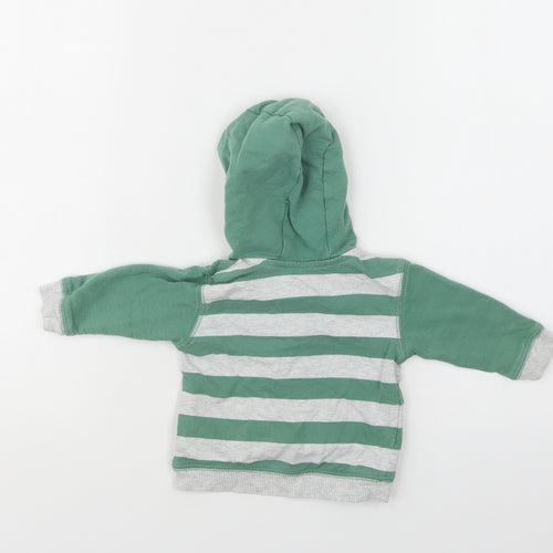 George Baby Green Striped Cotton Henley Jumper Size 3-6 Months  Button