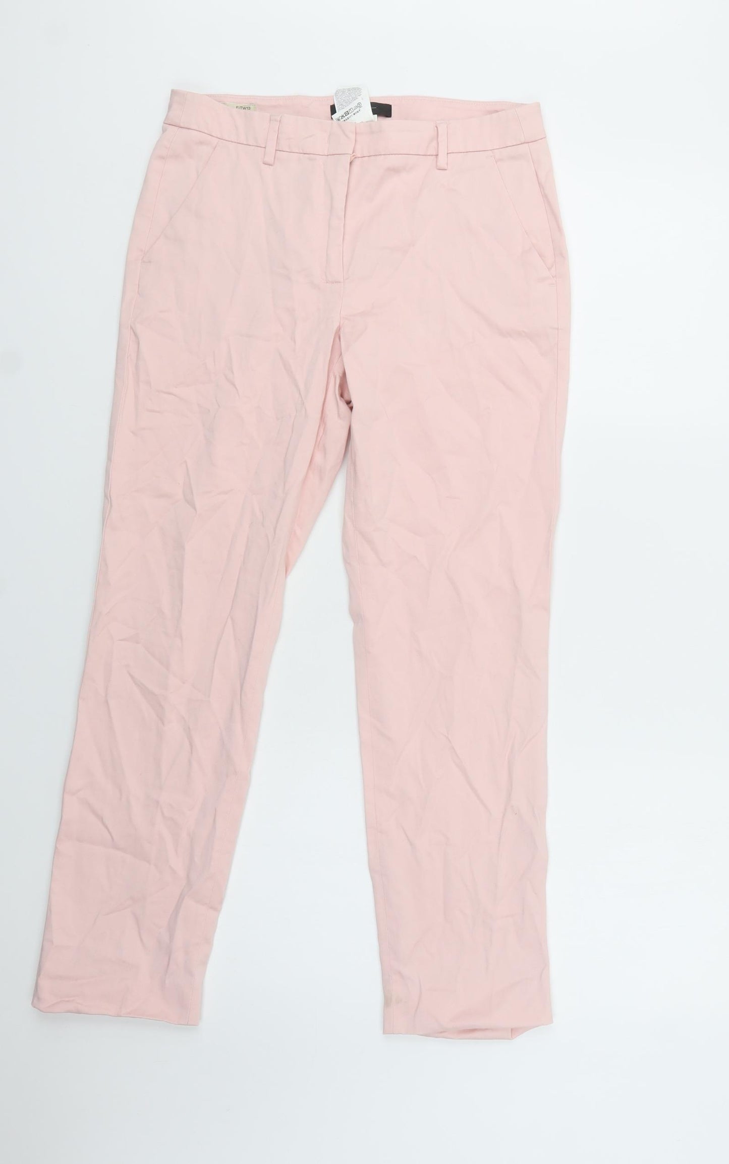 Weekend Max Mara Womens Pink  Cotton Chino Trousers Size 10 L30 in Regular Hook & Loop
