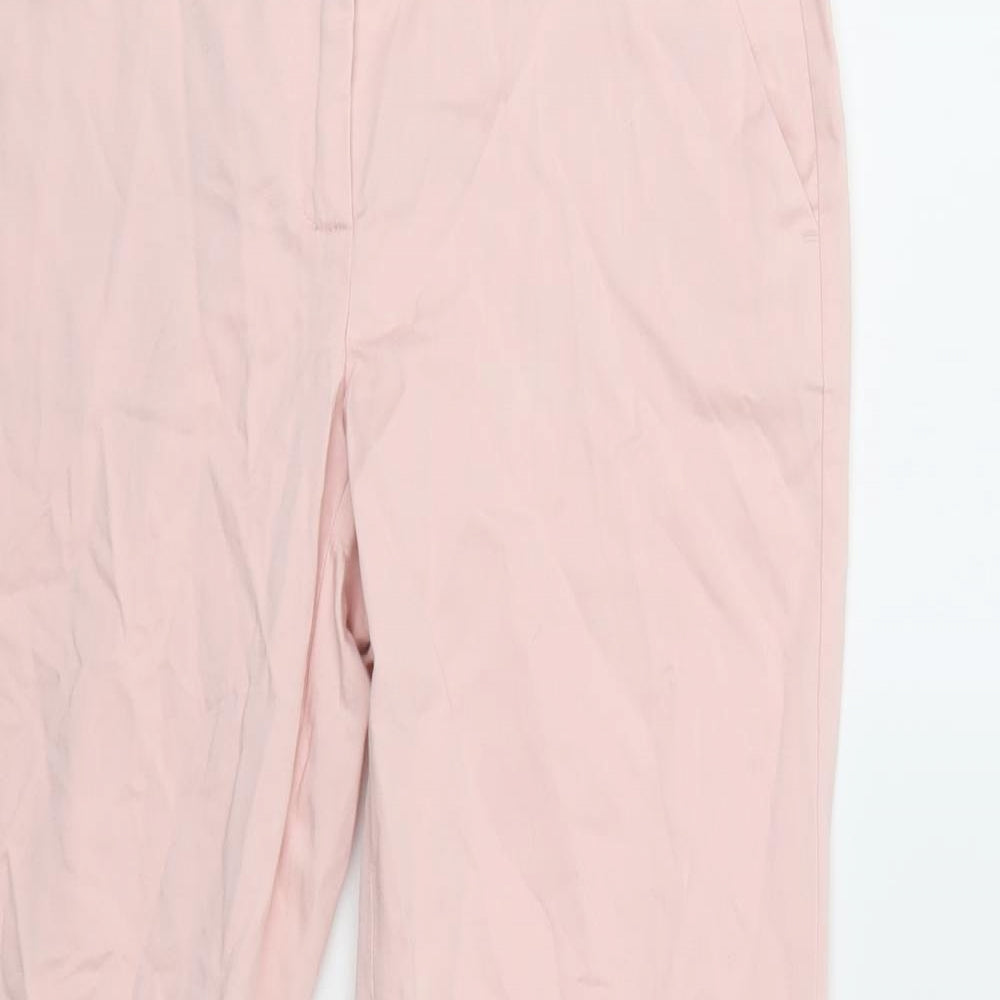 Weekend Max Mara Womens Pink  Cotton Chino Trousers Size 10 L30 in Regular Hook & Loop