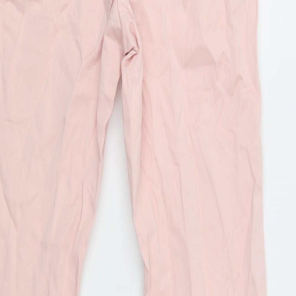 Weekend Max Mara Womens Pink  Cotton Chino Trousers Size 10 L30 in Regular Hook & Loop