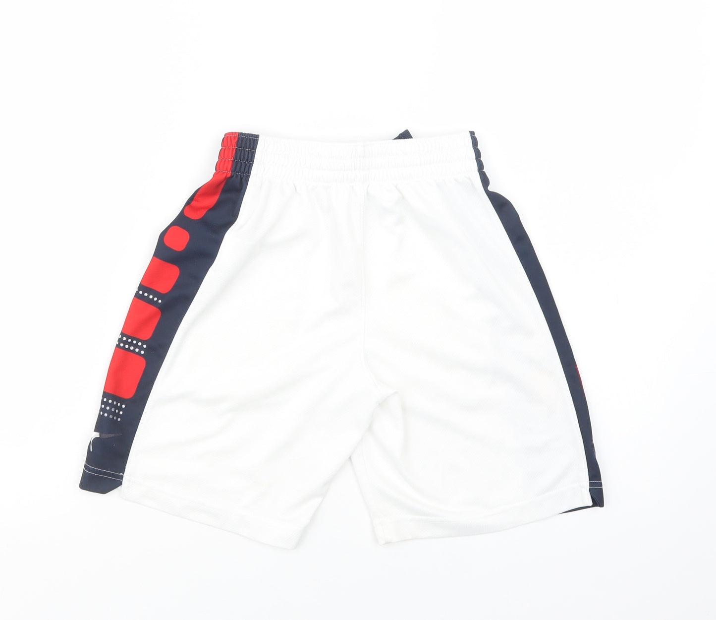 Nike Girls White Colourblock Polyester Sweat Shorts Size 8-9 Years  Regular Drawstring