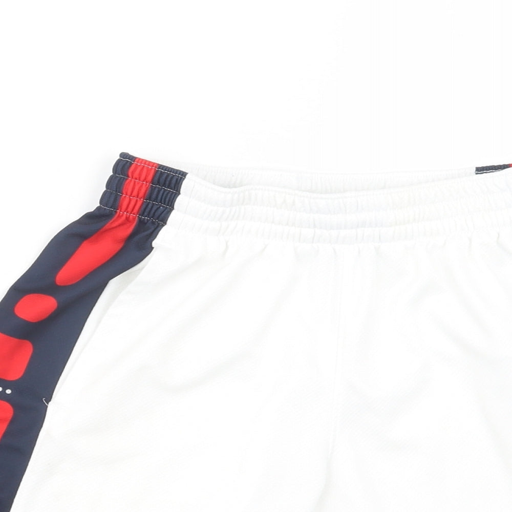 Nike Girls White Colourblock Polyester Sweat Shorts Size 8-9 Years  Regular Drawstring