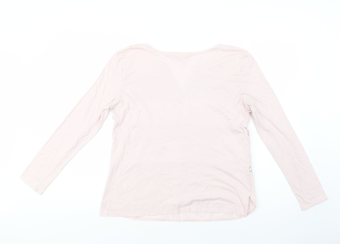 H&M Womens Pink  Cotton Basic Blouse Size M V-Neck
