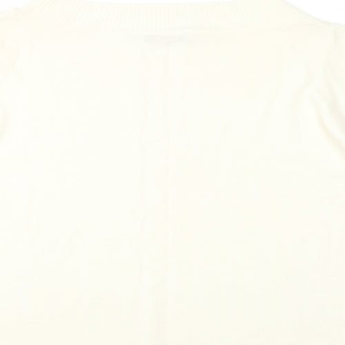 EWM Womens Ivory Boat Neck  Acrylic Pullover Jumper Size 18