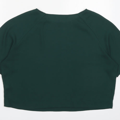 New Look Womens Green  Polyester Basic Blouse Size 12 Round Neck