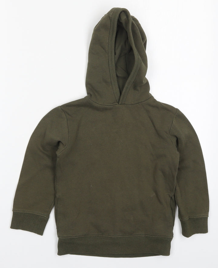 Urban Rascals Boys Green Cotton Pullover Hoodie Size 4-5 Years Pullover