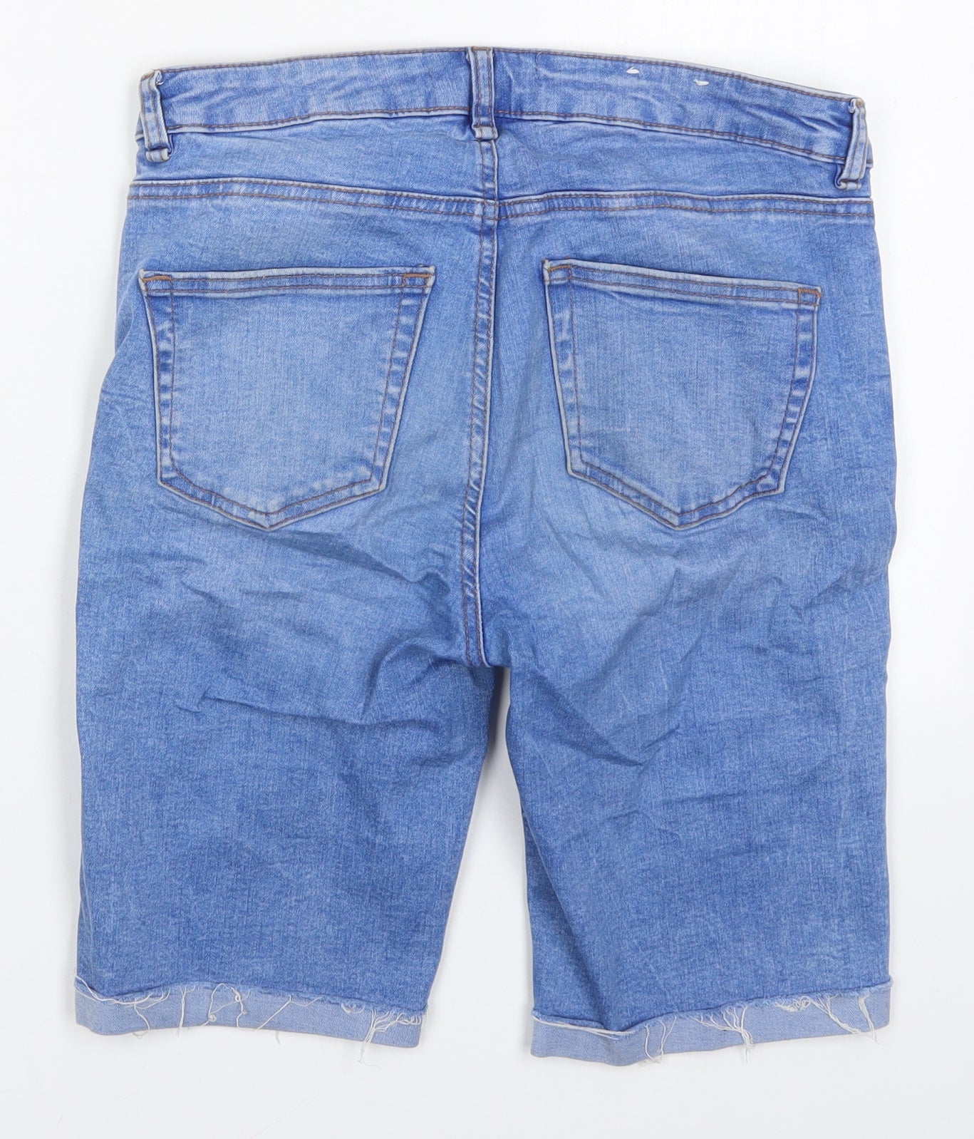 Denim Co Womens Blue  Cotton Cut-Off Shorts Size 10 L9 in Regular Button