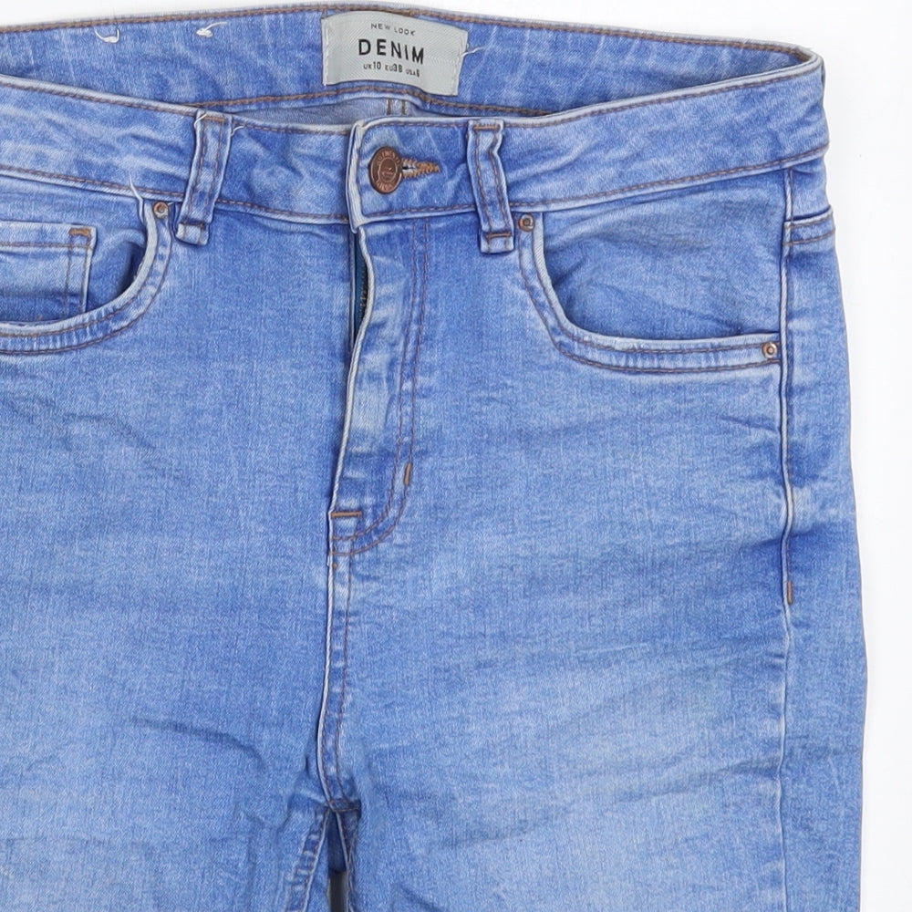 Denim Co Womens Blue  Cotton Cut-Off Shorts Size 10 L9 in Regular Button