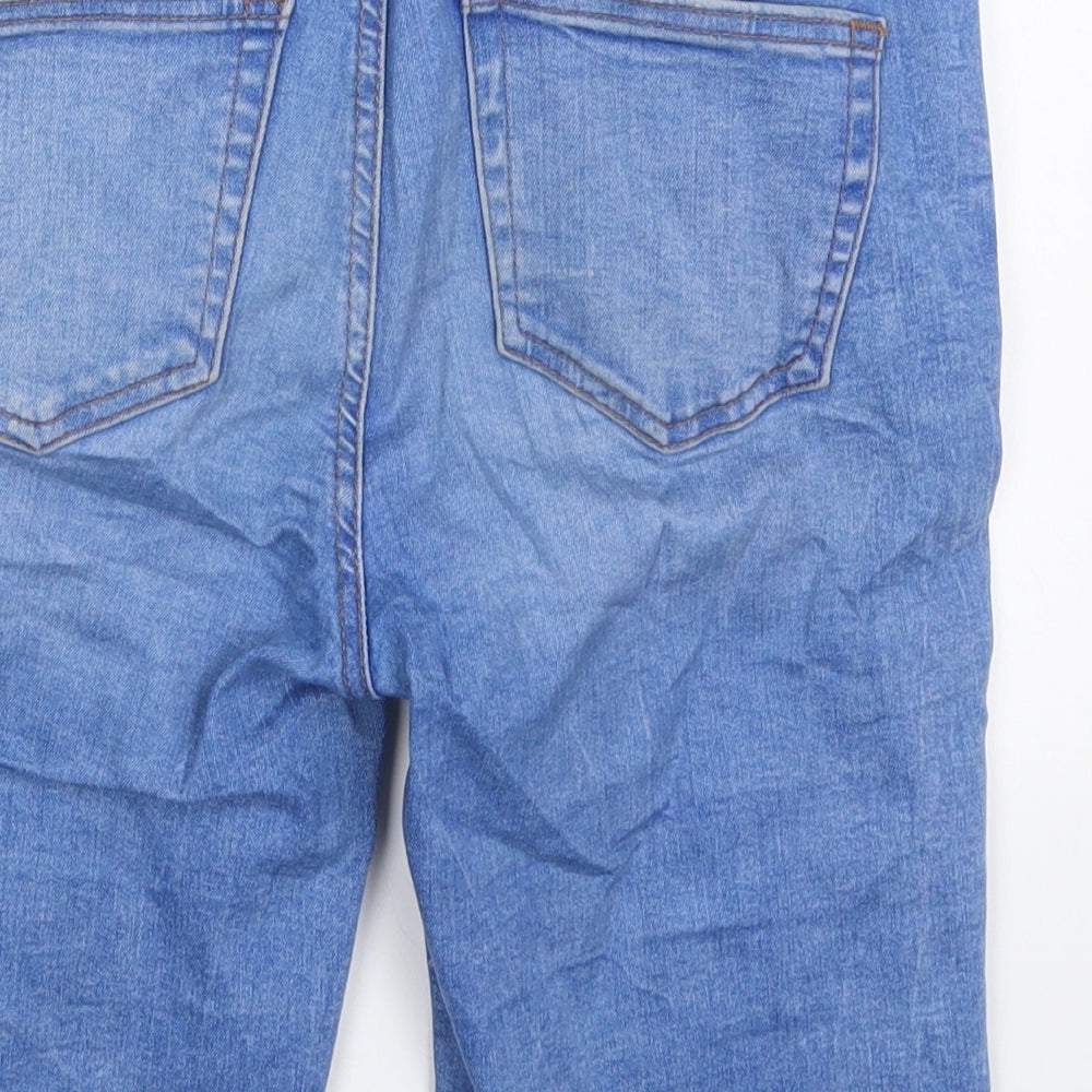 Denim Co Womens Blue  Cotton Cut-Off Shorts Size 10 L9 in Regular Button