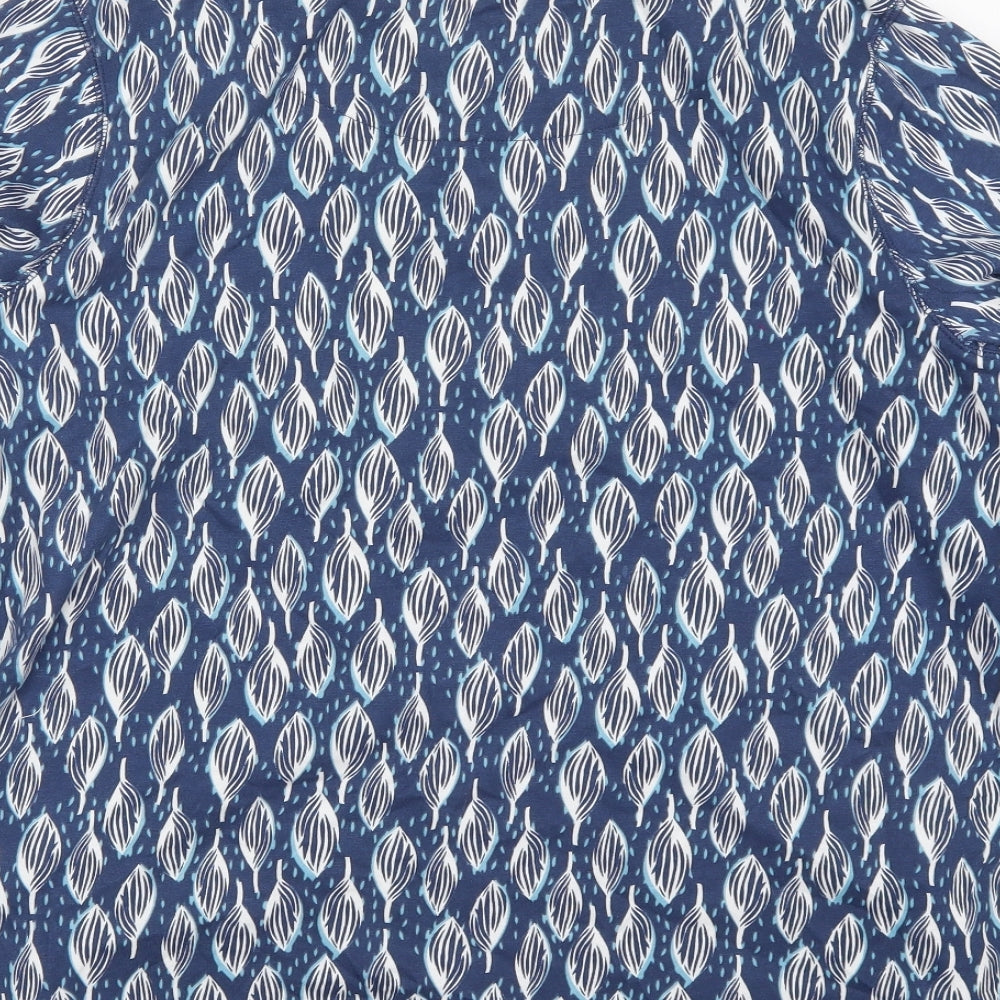 Lazy Jacks Womens Blue Geometric Polyester Pullover Sweatshirt Size 16  Pullover