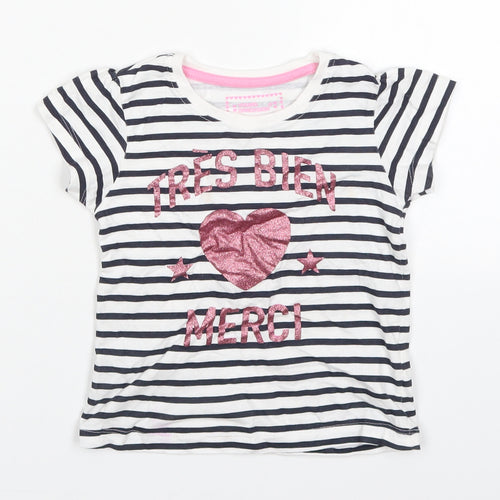 Young Dimension Girls Multicoloured Spotted Cotton Basic T-Shirt Size 4-5 Years Crew Neck Pullover - Tres Bien Merci