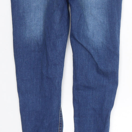 Naanaa Womens Blue  Cotton Skinny Jeans Size 6 L26 in Regular Button