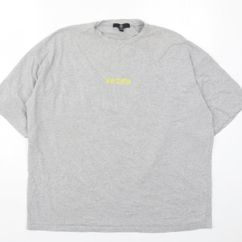 Missguided Womens Grey  Polyester Basic T-Shirt Size 8 Crew Neck - New Season