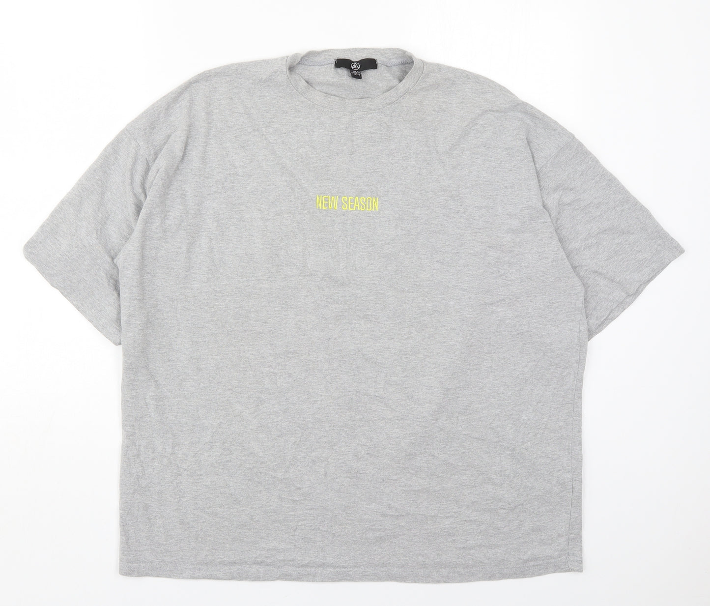 Missguided Womens Grey  Polyester Basic T-Shirt Size 8 Crew Neck - New Season