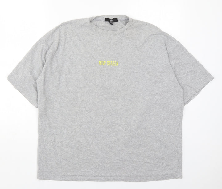 Missguided Womens Grey  Polyester Basic T-Shirt Size 8 Crew Neck - New Season
