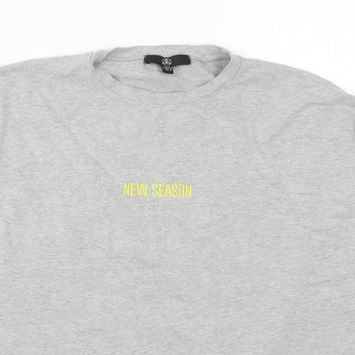 Missguided Womens Grey  Polyester Basic T-Shirt Size 8 Crew Neck - New Season