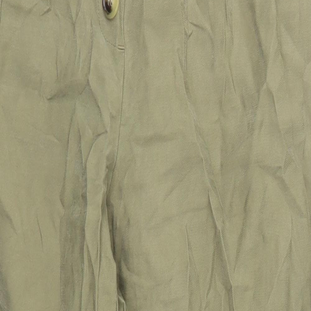 Zara Womens Green  Viscose Trousers  Size L L25 in Regular