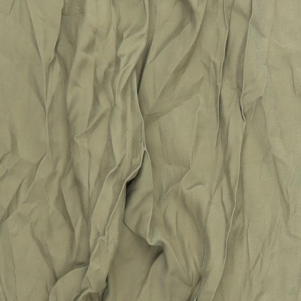 Zara Womens Green  Viscose Trousers  Size L L25 in Regular