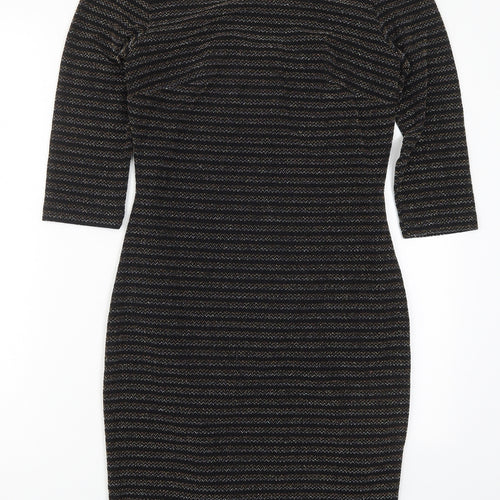 George Womens Multicoloured Striped Nylon Bodycon  Size 10  Scoop Neck Pullover