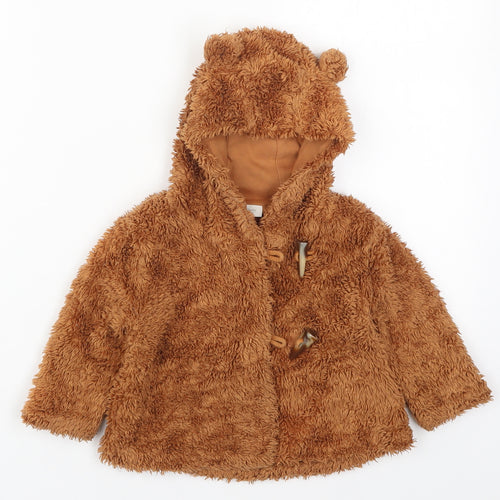 NEXT Baby Brown   Jacket  Size 9-12 Months   Button - Ears on Hood