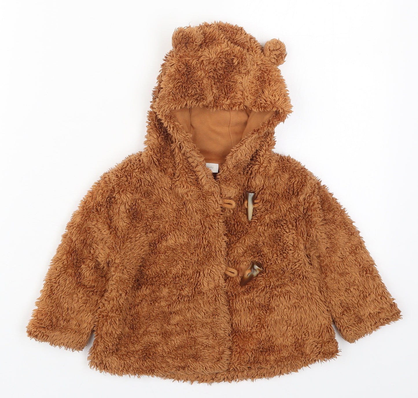NEXT Baby Brown   Jacket  Size 9-12 Months   Button - Ears on Hood