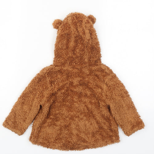 NEXT Baby Brown   Jacket  Size 9-12 Months   Button - Ears on Hood