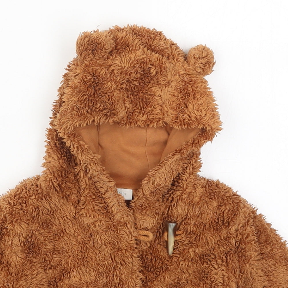 NEXT Baby Brown   Jacket  Size 9-12 Months   Button - Ears on Hood