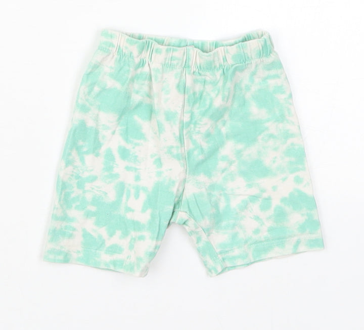 TU Girls Green Cotton Cropped Leggings Size 12-18 Months - Abstract
