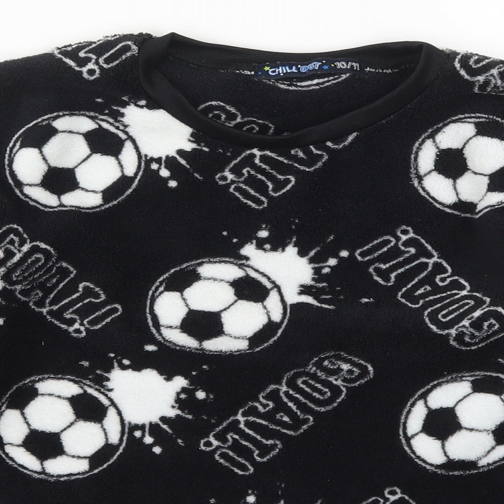 B&M Boys Black Solid Polyester  Pyjama Top Size 10-11 Years  Pullover - Football Goal