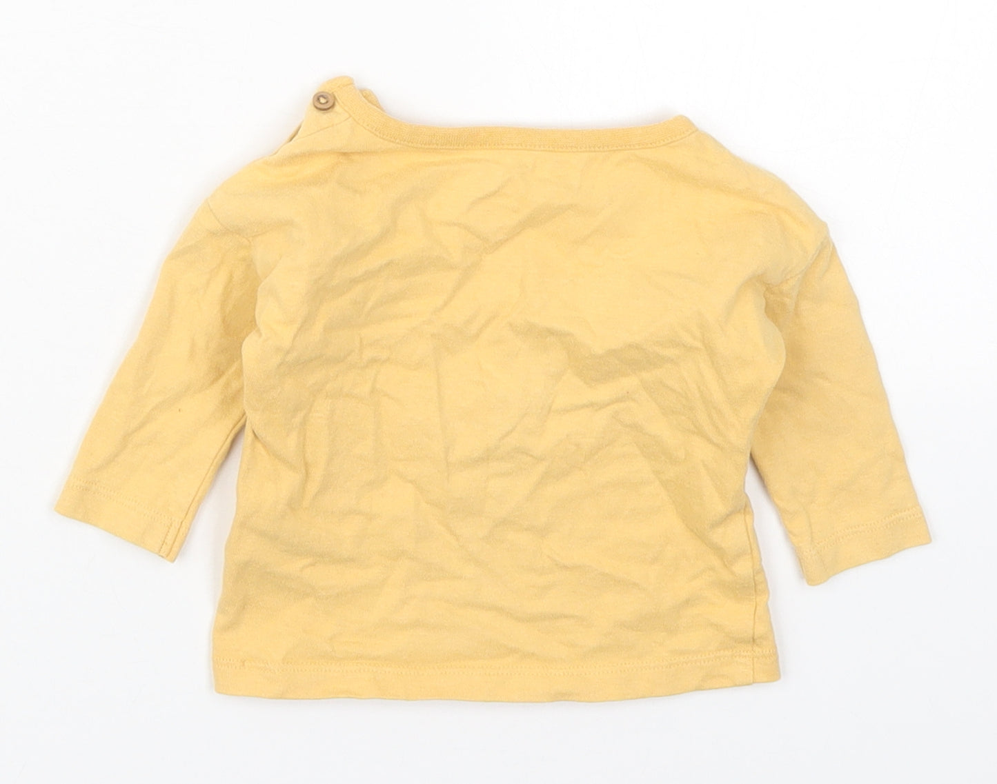 Marks and Spencer Baby Yellow  Cotton Basic T-Shirt Size 0-3 Months Crew Neck Pullover - Love My Planet