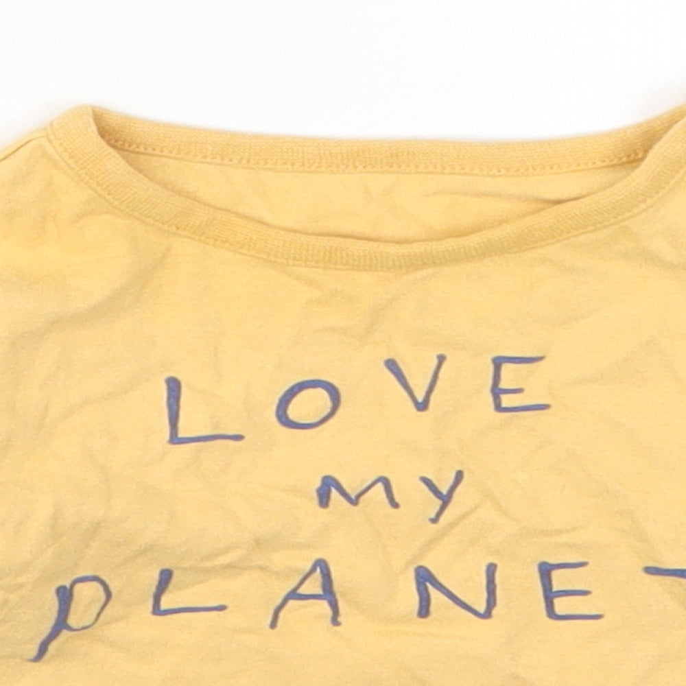 Marks and Spencer Baby Yellow  Cotton Basic T-Shirt Size 0-3 Months Crew Neck Pullover - Love My Planet