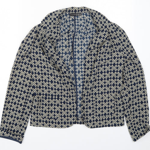 Atmosphere Womens Blue Geometric  Jacket  Size 8