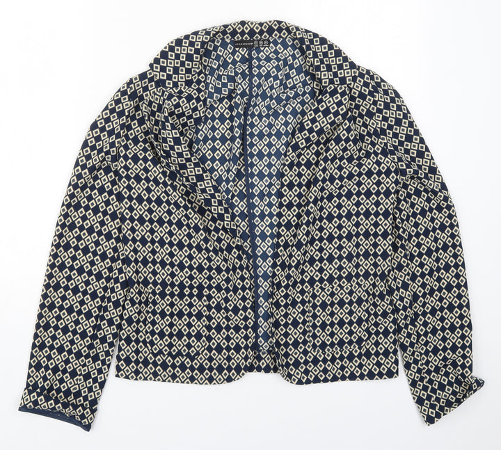 Atmosphere Womens Blue Geometric  Jacket  Size 8