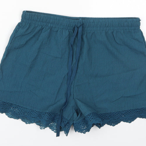 Preworn Womens Blue  Polyester Mom Shorts Size 30 in L3 in Regular Drawstring