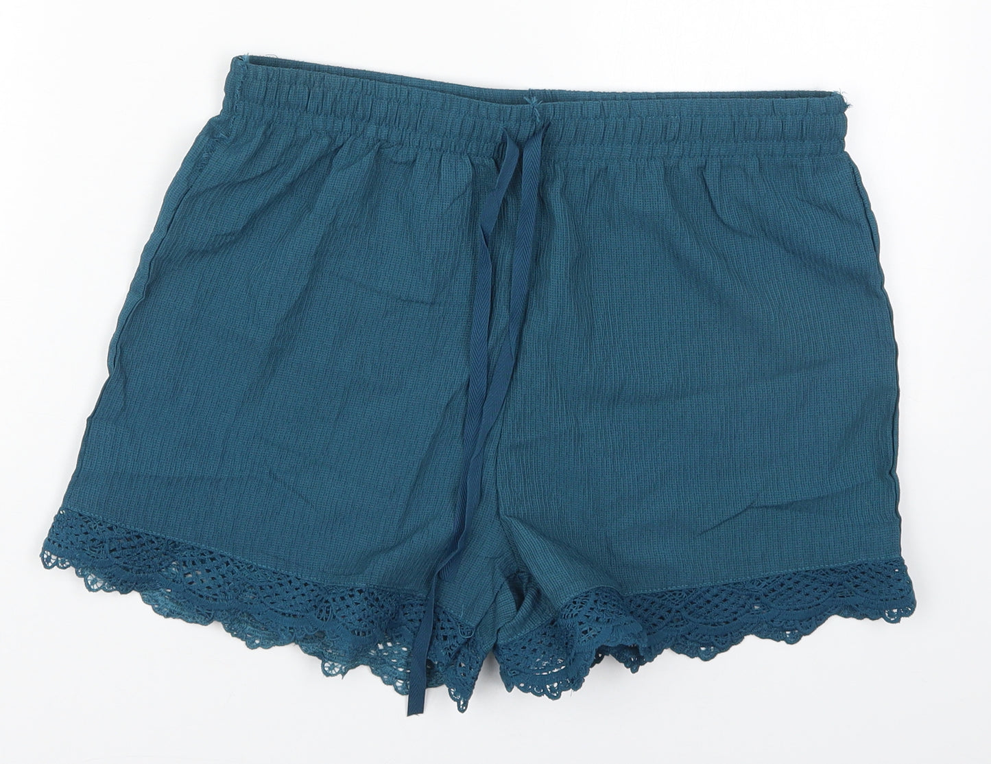 Preworn Womens Blue  Polyester Mom Shorts Size 30 in L3 in Regular Drawstring