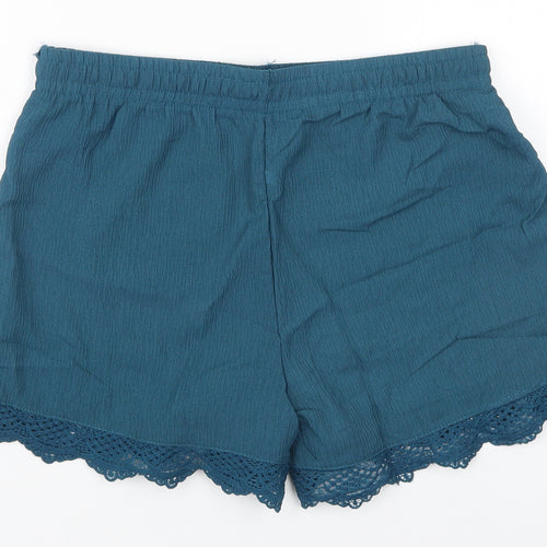 Preworn Womens Blue  Polyester Mom Shorts Size 30 in L3 in Regular Drawstring