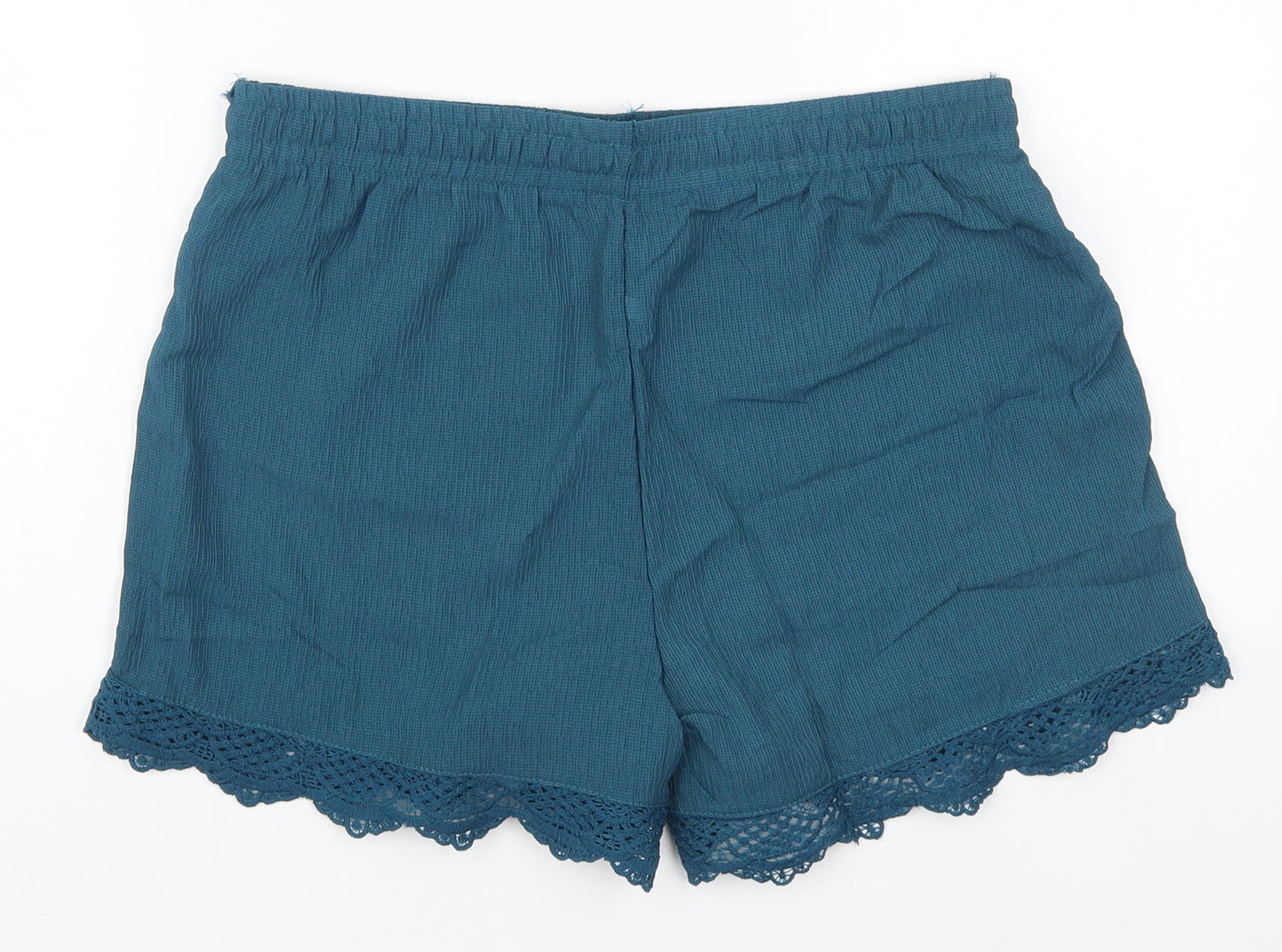 Preworn Womens Blue  Polyester Mom Shorts Size 30 in L3 in Regular Drawstring