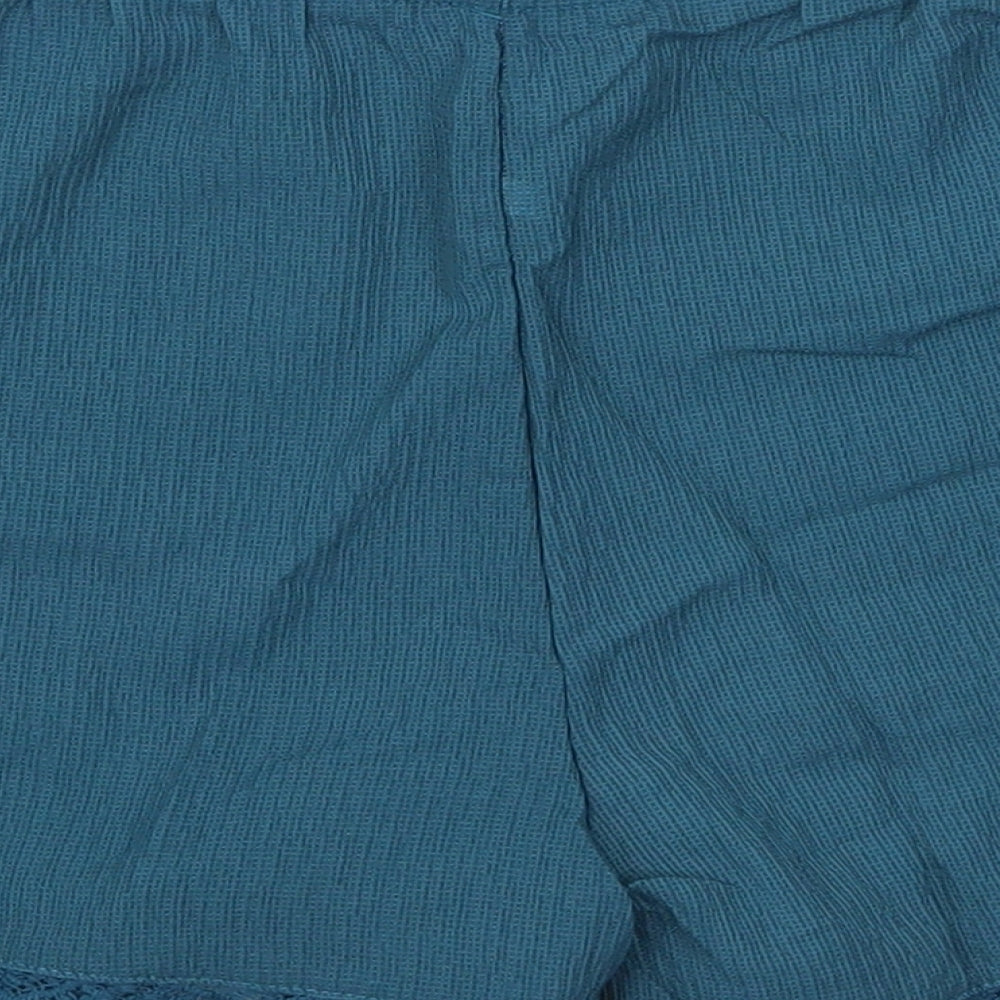 Preworn Womens Blue  Polyester Mom Shorts Size 30 in L3 in Regular Drawstring