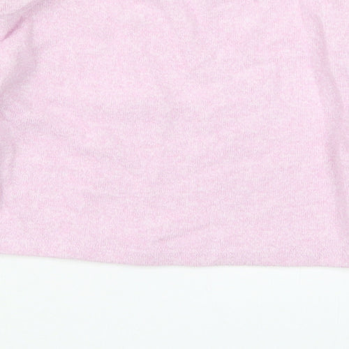 Matalan Girls Pink  Polyester Cropped T-Shirt Size 6 Years Crew Neck Pullover