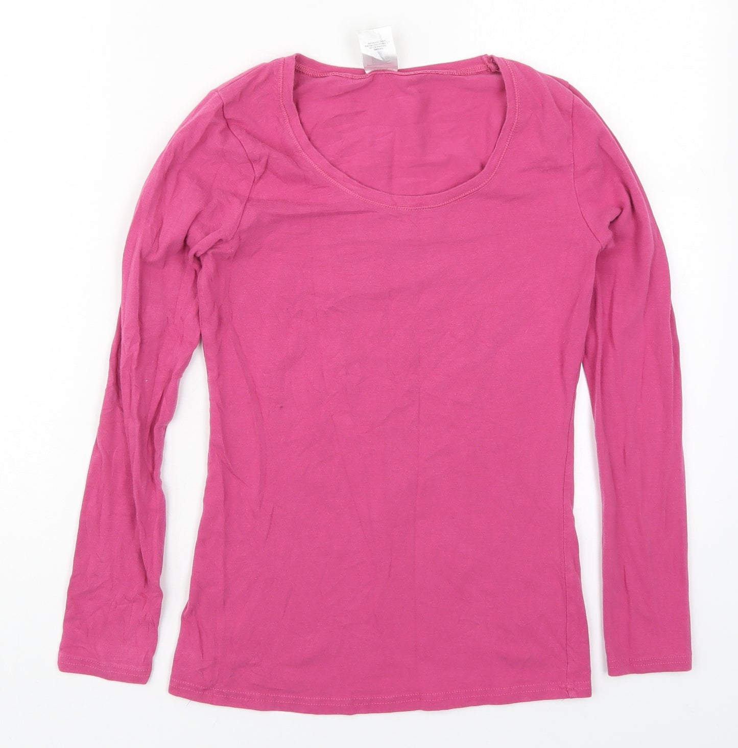Viviance Womens Pink  Cotton Basic T-Shirt Size 6 Round Neck