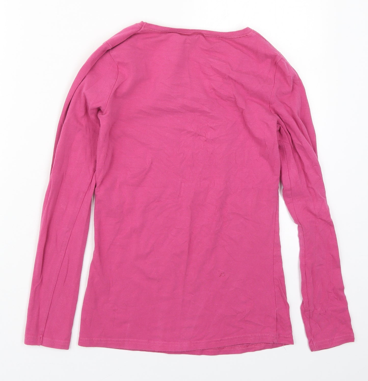 Viviance Womens Pink  Cotton Basic T-Shirt Size 6 Round Neck