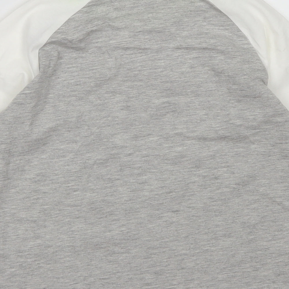 NEXT Boys Grey Colourblock Cotton Basic T-Shirt Size 2-3 Years Henley